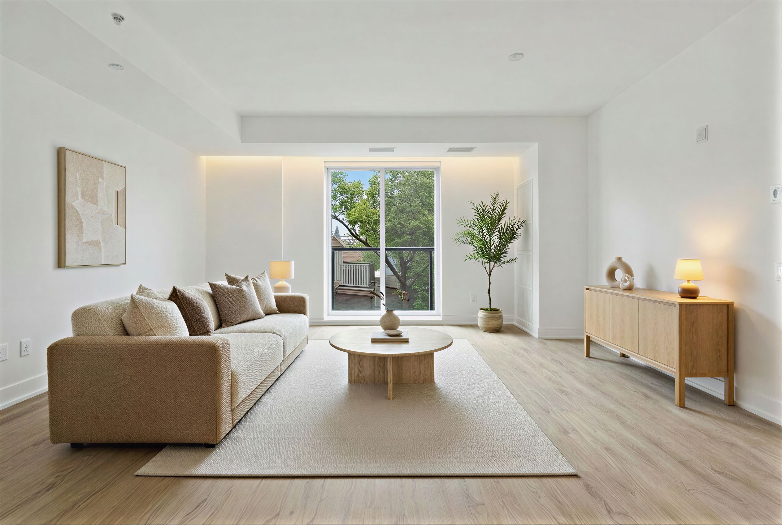 Professionelles virtuelles Home Staging Wohnzimmer — VisualNest Beispiel